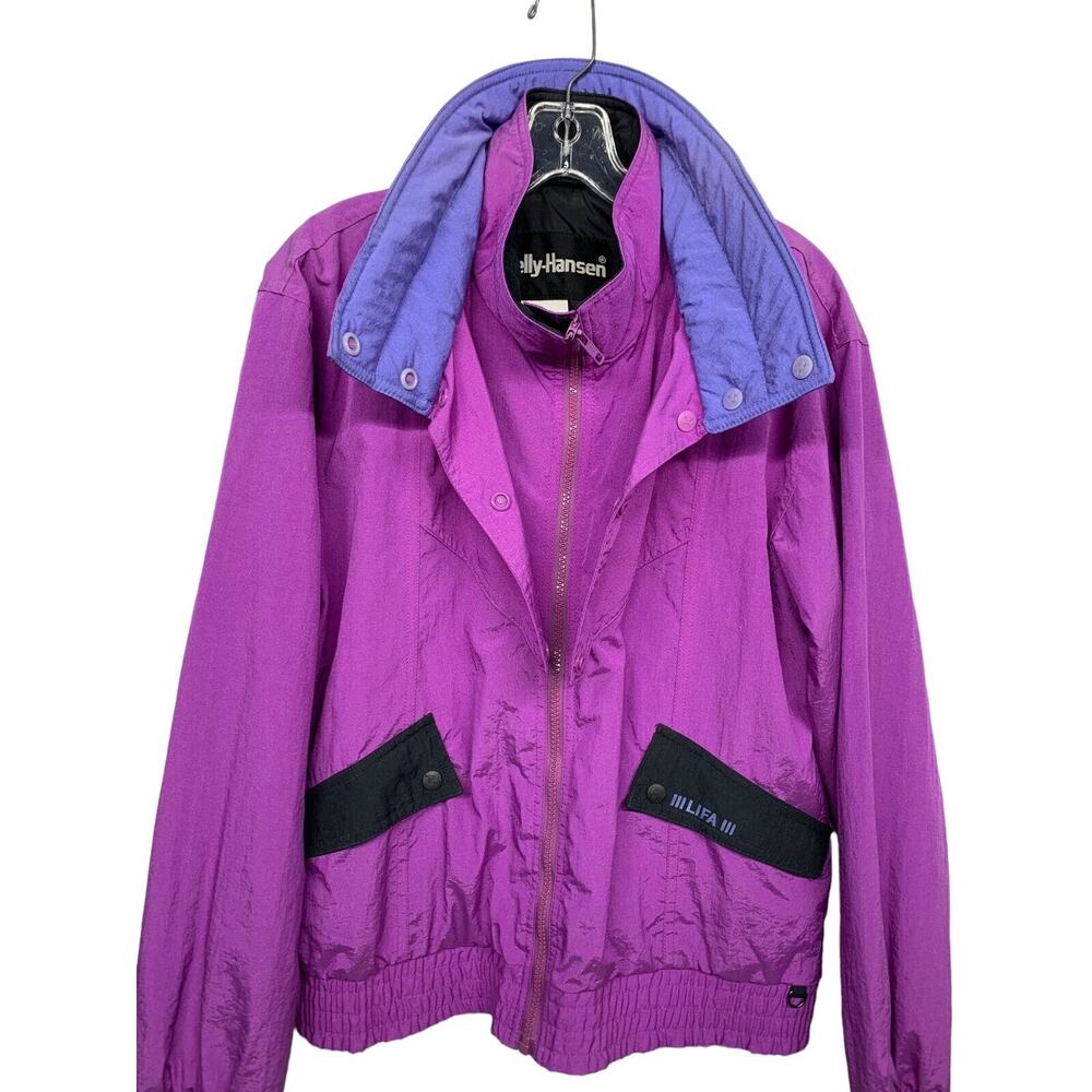 Helly Hansen Women's size M Purple Lifa Zip Up Jacket Nylon Snap Button - Picture 11 of 13